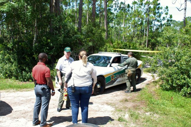 Sheriff Rick Staly at the scene of the find this afternoon. (FCSO)