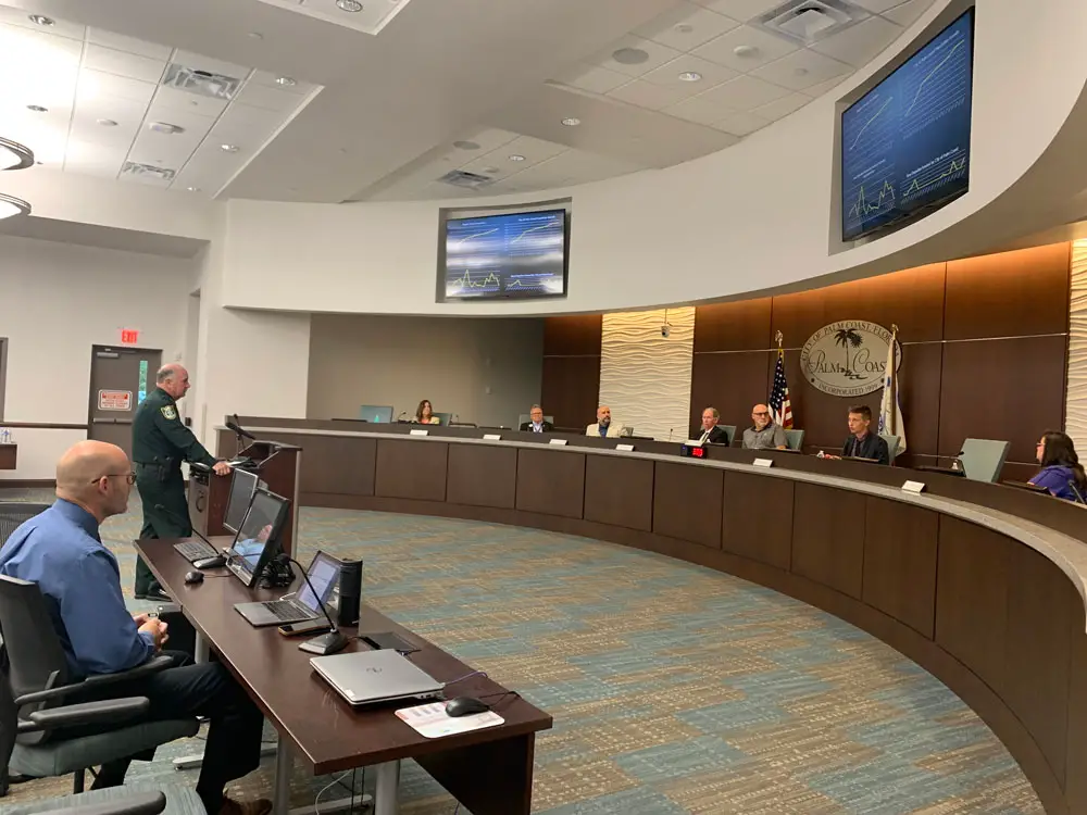 The sheriff's appearance before the Palm Coast City Council this morning. (Palm Coast)