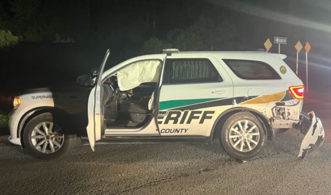 The damaged patrol car. (FCSO)