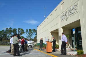 The sheriff's news conference this afternoon. Click on the image for larger view. (© FlaglerLive)