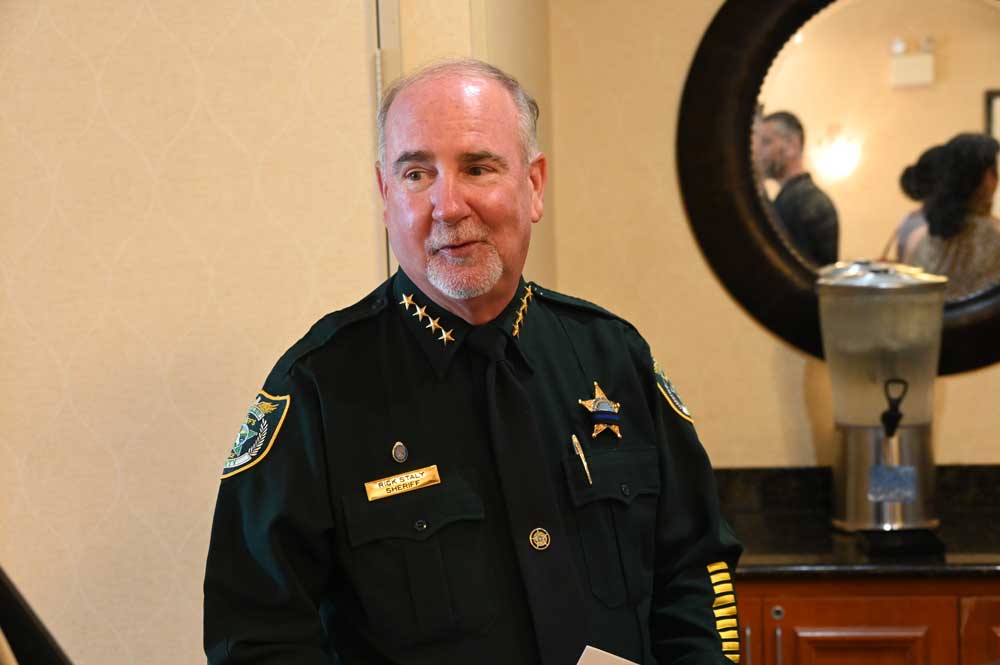 Sheriff Rick Staly in Palm Coast Thursday. (© FlaglerLive)