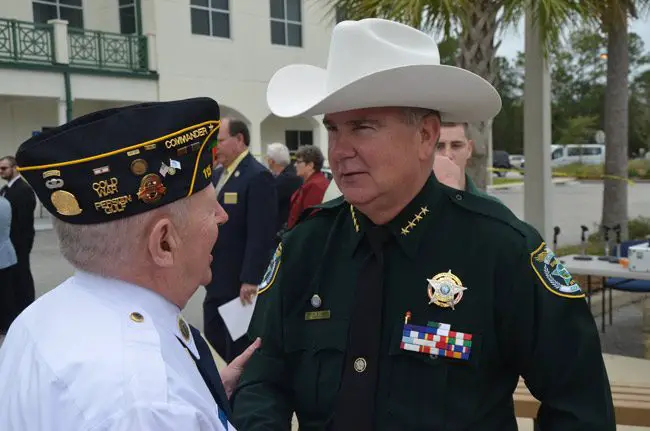 Sheriff Rick Staly, seen here at last November's Veterans Day commemoration in Bunnell, was named the  the Palm Coast Elks Lodge 2079 as the Citizen of the Year for 2018 last Saturday. 