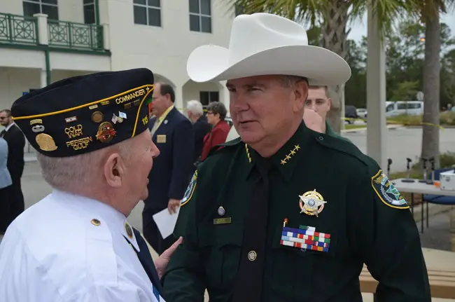 Sheriff Rick Staly, seen here at last November's Veterans Day commemoration in Bunnll, was named the the Palm Coast Elks Lodge 2079 as the Citizen of the Year for 2018 last Saturday.