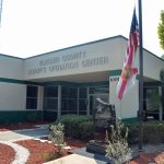 The former Sheriff's Operations Center on Justice Lane in Bunnell, from back when it was still used for that purpose. The building remains part of the sheriff's operations. Much of it would be leased to the new Florida State Guard as part of a lease arrangement that would result in the Guard building a new office and training facility nearby. (© FlaglerLive)