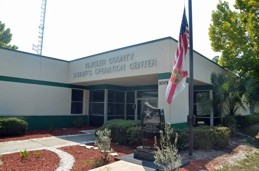 The former Sheriff's Operations Center on Justice Lane in Bunnell, from back when it was still used for that purpose. The building remains part of the sheriff's operations. Much of it would be leased to the new Florida State Guard as part of a lease arrangement that would result in the Guard building a new office and training facility nearby. (© FlaglerLive)