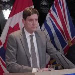 Premier David Eby and Minister of Public Safety and Solicitor General Nina Krieger at a press conference the day of the Tumbler Ridge shooting. (Wikimedia Commons)