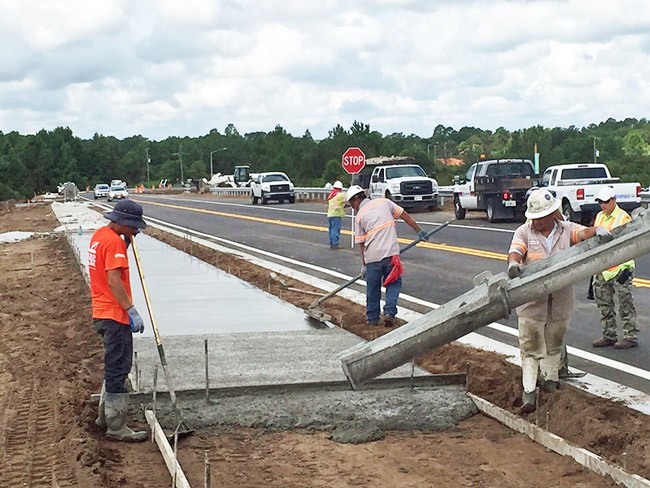 sidewalk construction matanzas woods