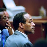 O.J. Simpson listens to testimony during his 1995 trial, in which he was acquitted of murder charges.
