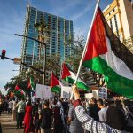 A demonstration for Palestinian justice in Tampa in an image posted by the University of South Florida's Students for Justice in Palestine group on its Facebook page on Oct. 19.