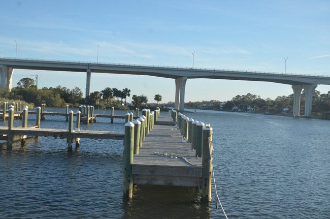 Howard Sklar's Flagler Beach marina at the foot of the Flagler Beach bridge may soon see some activity. But when, Sklar is not saying. (© FlaglerLive)