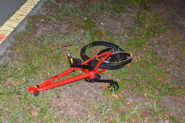 One of Flagler's numerous wrecks involving bicycles took the life of 15-year-old Kirt Smith on Seminole Woods Blvd. in 2011. (© FlaglerLive)