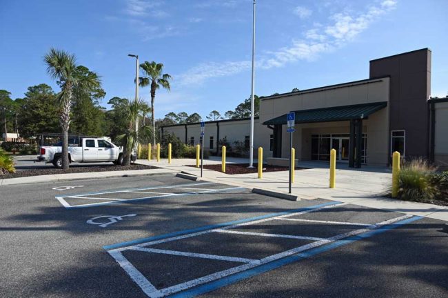 The for sale sign is gone outside the old Sheriff's Operations Center in Bunnell, soon to be Sizemore Welding Inc. (© FlaglerLive)