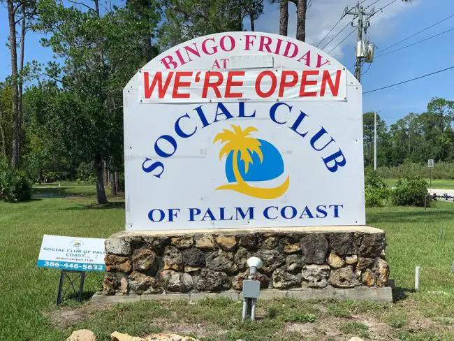 The Social Club of Palm Coast indicated today it was still open. It's closed until Sept. 28. (© FlaglerLive)