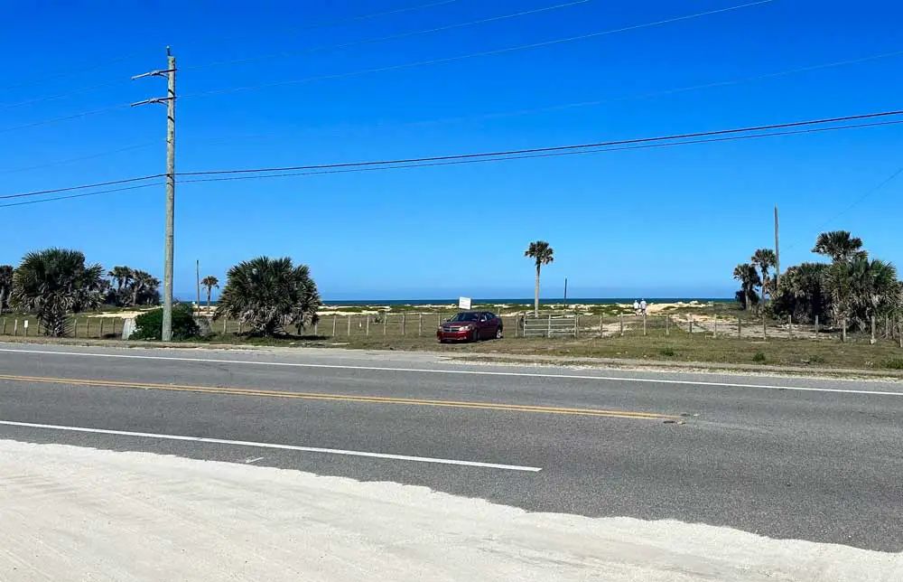 The Solitude development would have been built on just under 4 acres on the east side of State Road A1A in northern Flagler County, opposite the old A1A. (© FlaglerLive)