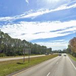 A section of U.S. 1 south of Belle Terre Boulevard in Flagler County, where a fatal motorcycle crash occurred early Christmas Eve. The roadway past this intersection is not illuminated at night.