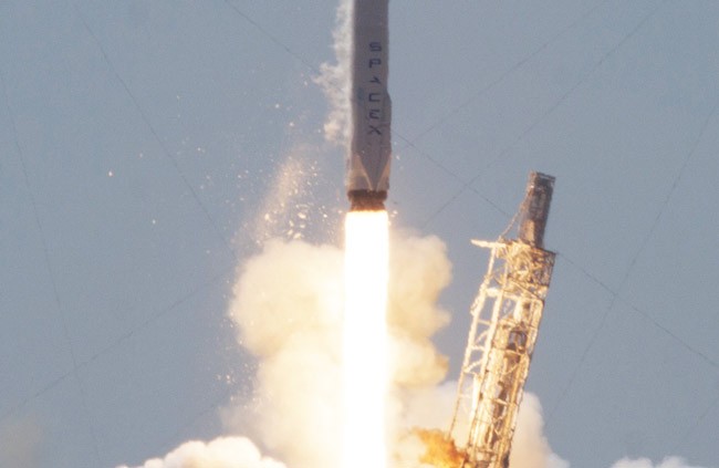 space x rocket debris