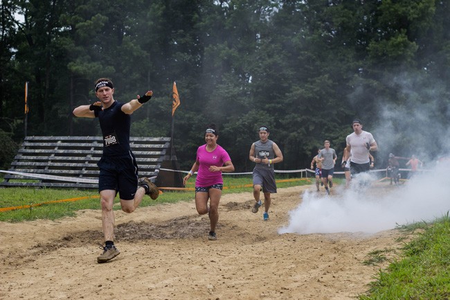 Spartan racers go through man-made obstacles that upend the landscape to challenge racers' endurance. 