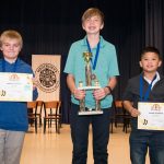 Flagler County's 2020 Spelling Bee winners: Robert Yost (left), Caleb Rimpel (center), Xander Lascano (right)