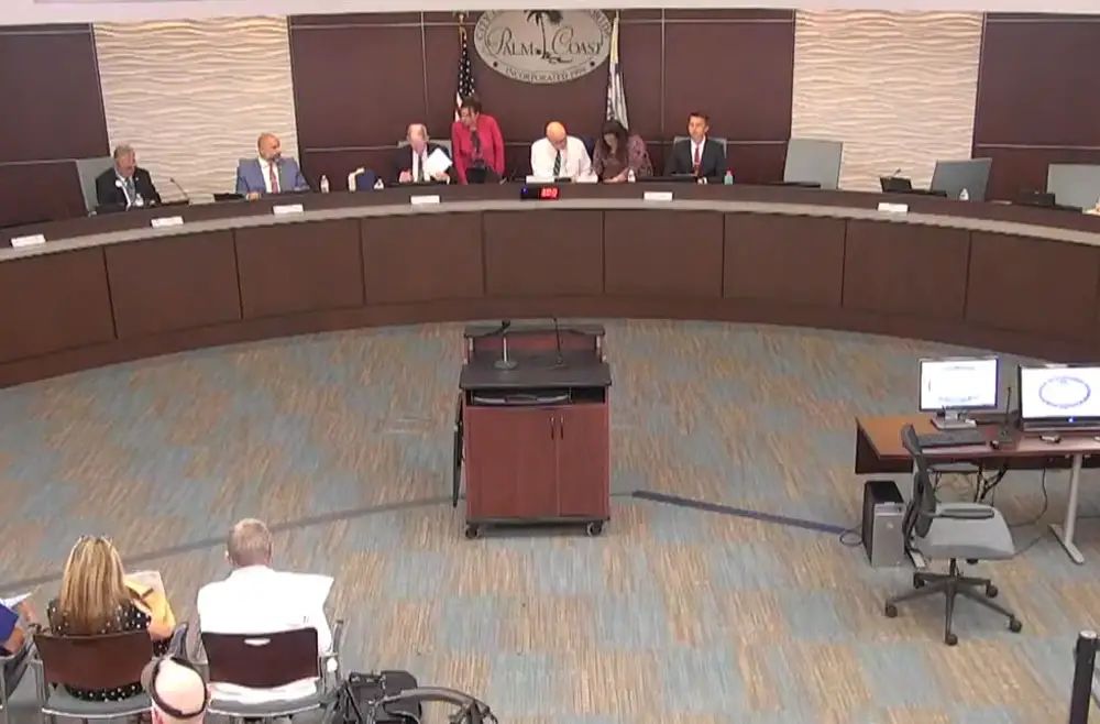 Staffers are still getting it done. Council members are not. (© FlaglerLive via Palm Coast TV)