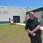 Sheriff Rick Staly, pre-goatee, at the Flagler County jail. (© FlaglerLive)