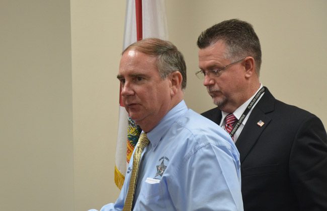 Jack Bisland, right, will be Sheriff-elect Rick Staly's under-sheriff come Jan. 3. (© FlaglerLive)