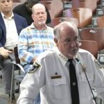 Flagler County Sheriff Rick Staly addressing the proposed homestead exemption amendment as he spoke to the Palm Coast City Council this morning. Staly's annual budget presentation took up most of the segment, but responding to a council question, he lashed into the amendment proposal with blunt language. (© FlaglerLive via YouTube)