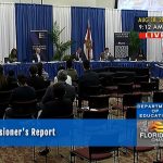 The state Board of Education meeting this morning in Miami. Yesterday's emergency meeting was held through a conference call. (Florida Channel.)