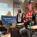 Brandy Nicole Anderson got a surprise from her superintendent and principal. (Flagler Schools)