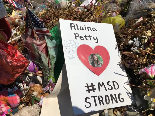 A memorial to students killed in the Marjory Stoneman Douglas massacre last February. (NSF)
