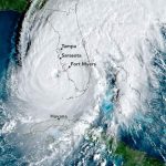 Hurricane Ian on Sept. 28, 2022. (NASA Earth Observatory image by Joshua Stevens)