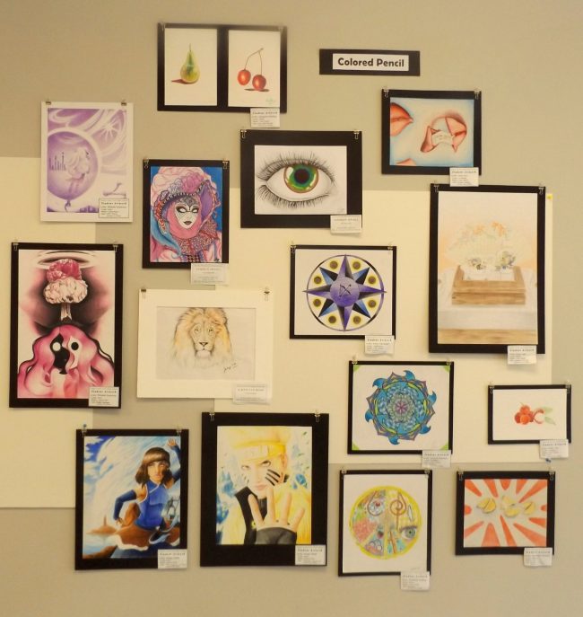 A highlight of FCAL’s exhibitions is its annual student art show. Here are works from the 2015 exhibit. (© FlaglerLive)