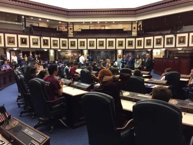 Students from Marjory Stoneman Douglas High School faced legislators today, demanding action, but got few assurances. (News Service of Florida)