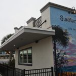 SunBros Café in this morning's drizzle. (© FlaglerLive)