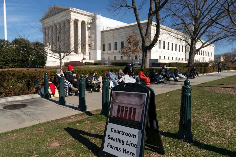 Even a day before the oral arguments, a line had formed outside the Supreme Court to sit in on the court’s session.