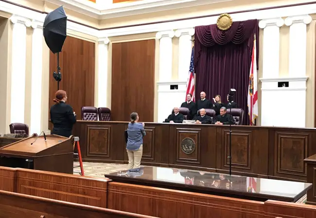 A February photo shoot at the Supreme Court, updating the court's new make-up. (Florida Supreme Court)