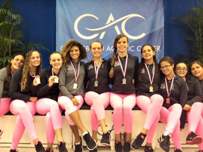 The Synchro Belles from left, Chiara Longo, Megan Lake, Cassandra Gubala, Yasmin Daiha, Alexandra McMillin, Victoria Woroniecki, Paige Areizaga, Samile Daiha, Alyssa Trent and Elyse Hinman.