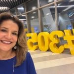 Annette Taddeo at the Miami Brightline station in 2024. (Facebook)