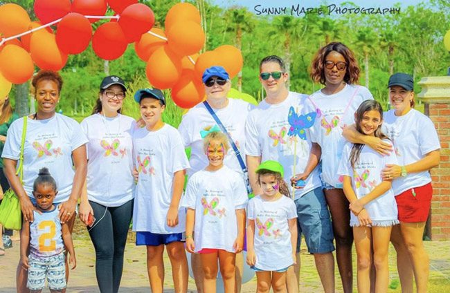 Participants in the Tears Foundation's First Annual Palm Coast Rock Walk last Saturday at Town Center. 