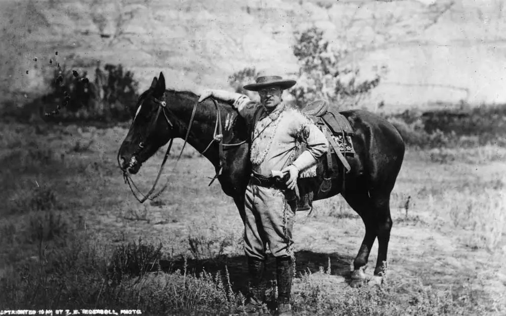 A bold and brash Teddy Roosevelt during a visit to the Badlands in 1885. (MPI/Getty Images)