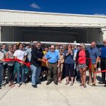 Teens-In-Flight President Ricky Carson "Ric" Lehman at a 2022 ribbon-cutting for a hangar at the county airport. (Teens-in-Flight)