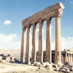 The last six columns of the Temple of Jupiter in Baalbek in the foreground, and the Temple to Bacchus in the background. (© FlaglerLive)