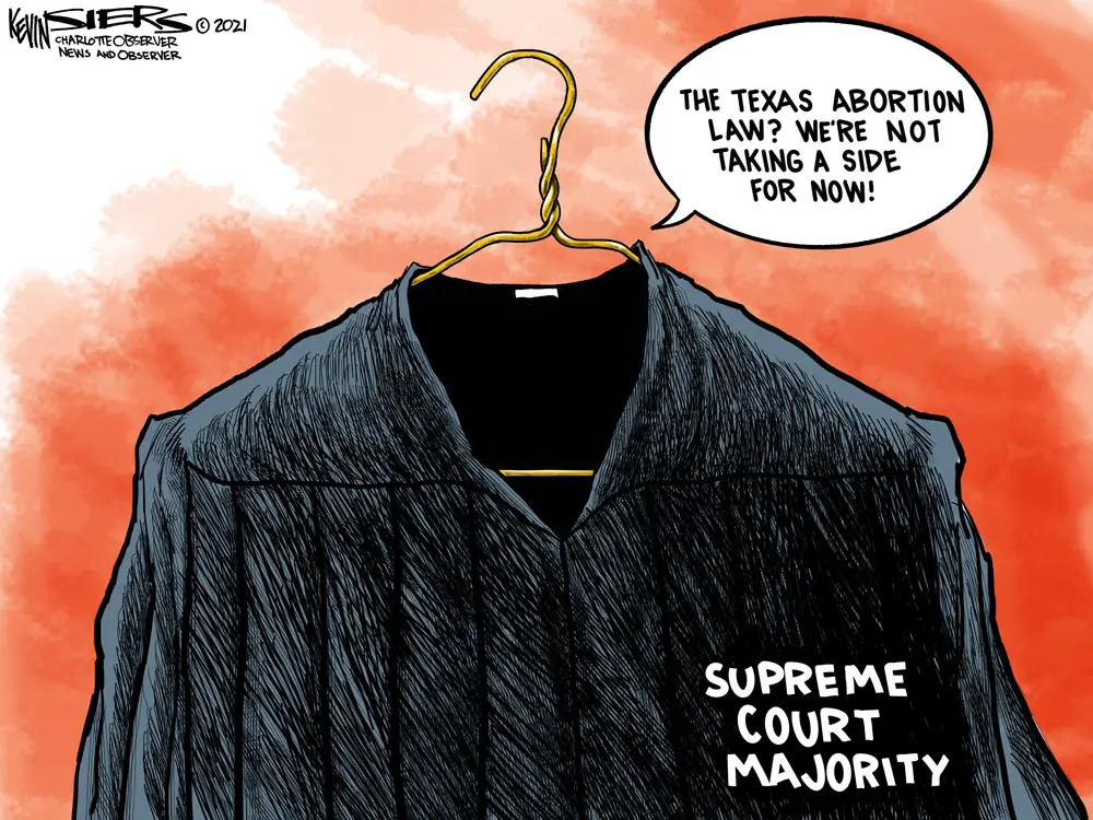 Supreme Court and Texas Abortion by Kevin Siers, The Charlotte Observer.