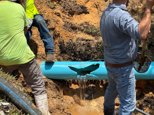 The broken water main. (© FlaglerLive)