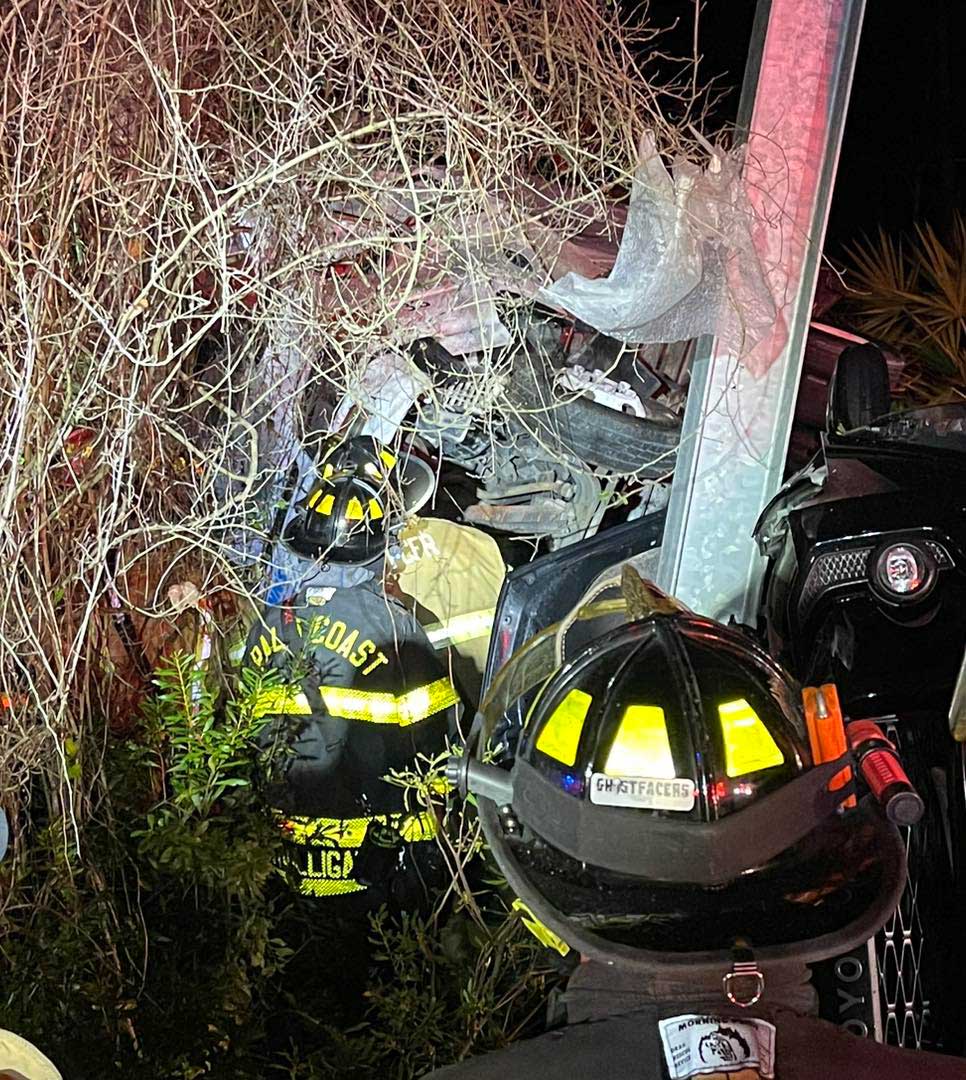 Rescuers battled thick brush to reach the entrapped victims. (PCFD)