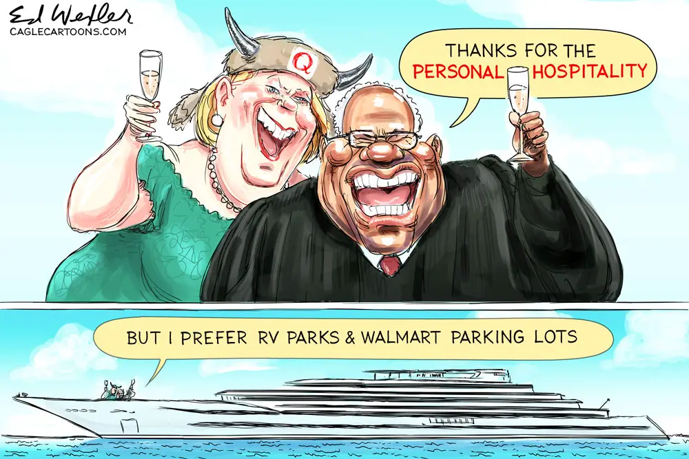 Clarence Thomas Personal Hospitality by Ed Wexler, CagleCartoons.com