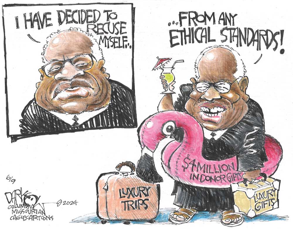 Clarence Thomas Let me recuse myself by John Darkow, Columbia Missourian