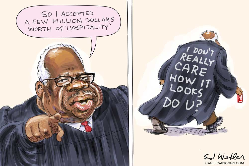 Clarence Doesn’t Care How It Looks by Ed Wexler, CagleCartoons.com