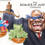 Clarence Thomas Scales of Justice by Ed Wexler, CagleCartoons.com