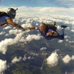 A skydiving Thomas Harvey, right, is a profile picture on his Facebook page.