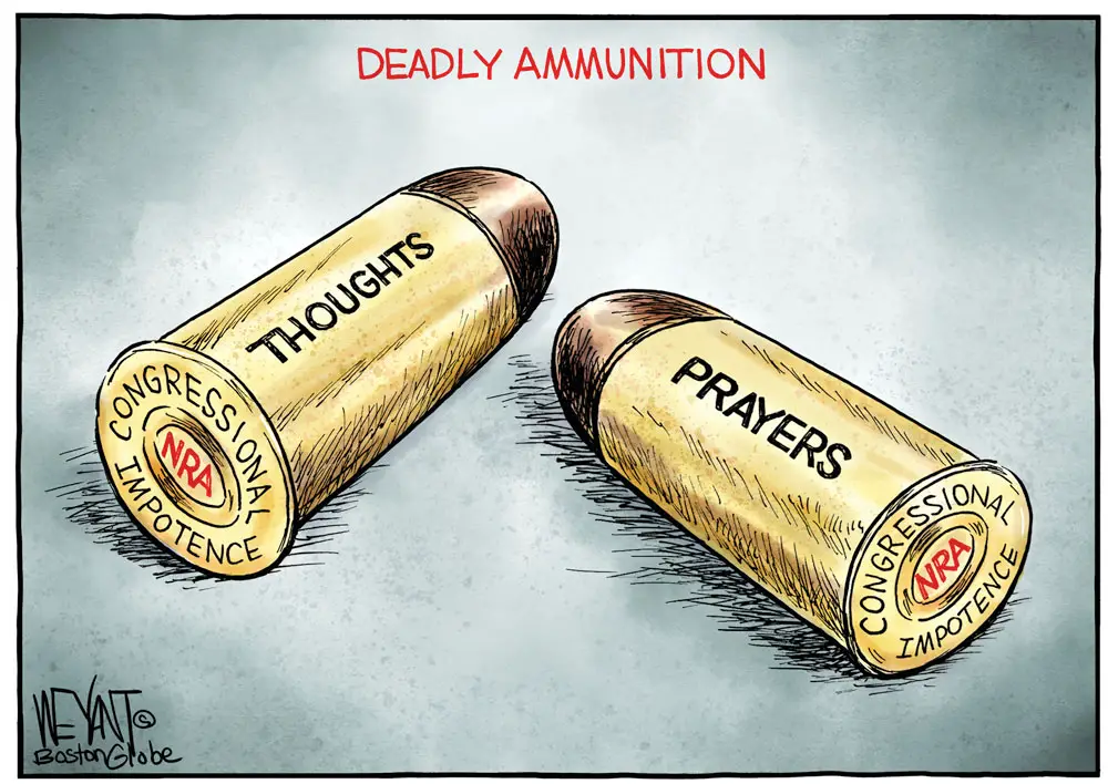 Deadly Ammunition by Christopher Weyant, The Boston Globe.